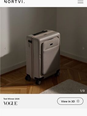 Nortvi Carry-On Spinner Suitcase, Front Pocket Dune